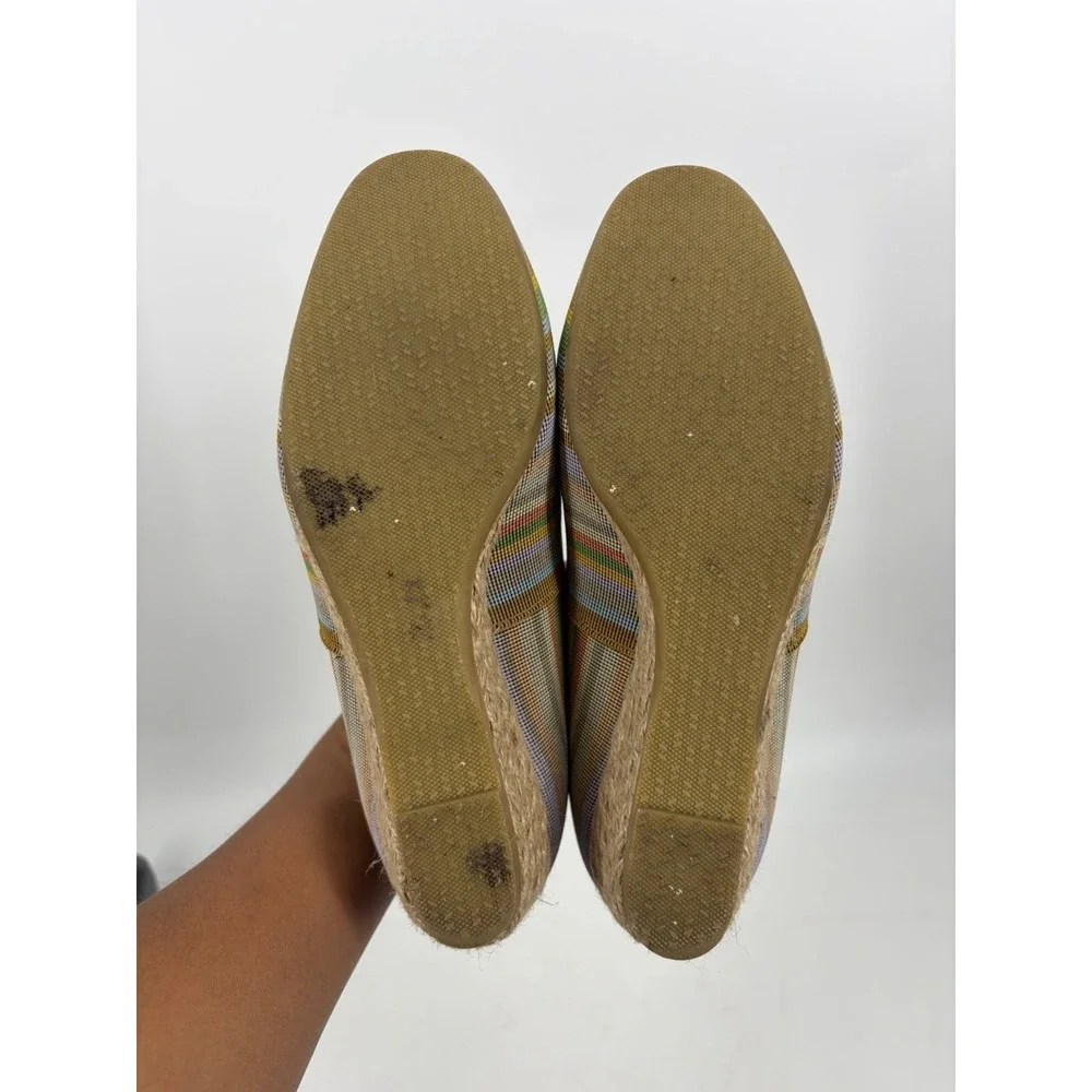 SAS Becky Jute Wrapped Wedge Slip On Shoes Womens 6.5W Stripe Made Italy